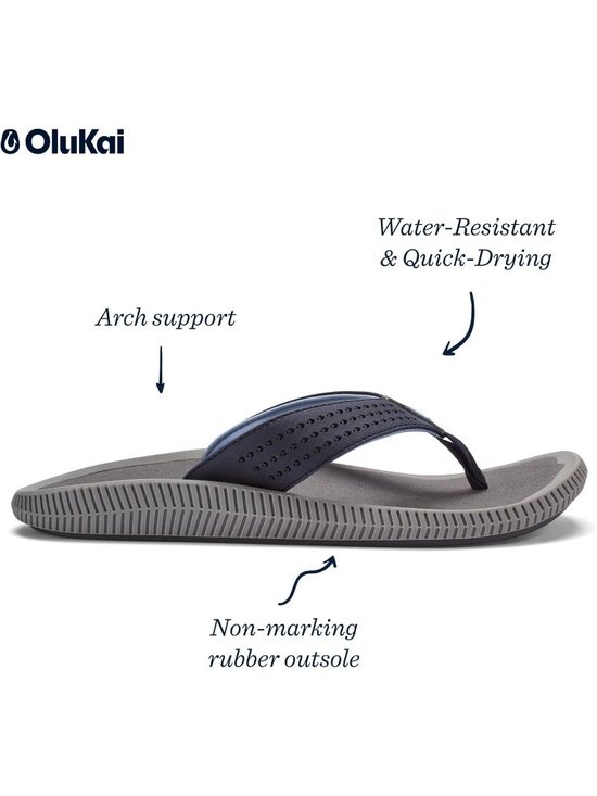 Men\'s Blue Grey Synthetic Beach Sandals Water Resistant Flip Flops Comfort Fit main image 6